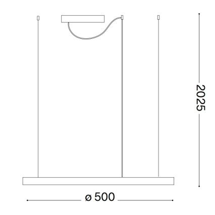 Ideal Lux - Candeeiro suspenso LED com regulação ORACLE SLIM LED/29W/230V 3000K diâmetro 50 cm preto