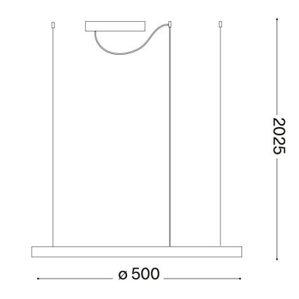 Ideal Lux - Candeeiro suspenso LED ORACLE SLIM LED/32W/230V 3000K diâmetro 50 cm branco