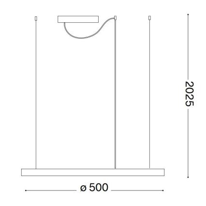 Ideal Lux - Candeeiro suspenso LED ORACLE SLIM LED/32W/230V 3000K diâmetro 50 cm preto
