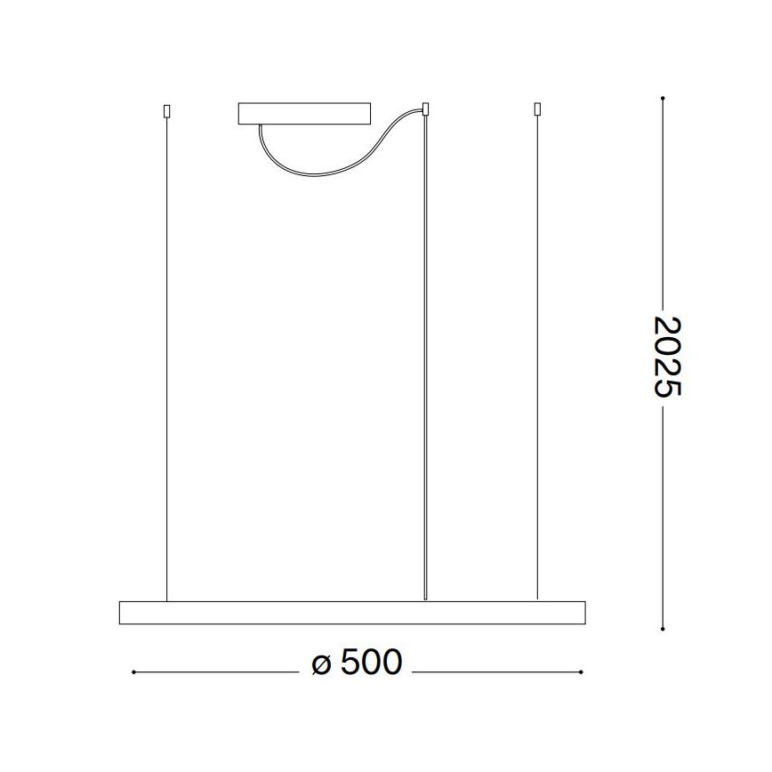 Ideal Lux - Candeeiro suspenso LED ORACLE SLIM LED/32W/230V 3000K diâmetro 50 cm preto