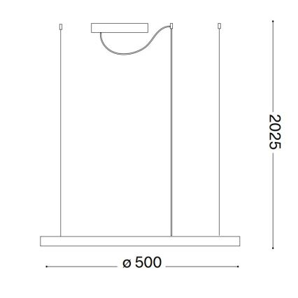 Ideal Lux - Candeeiro suspenso LED ORACLE SLIM LED/32W/230V 4000K diâmetro 50 cm branco
