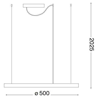Ideal Lux - Candeeiro suspenso LED ORACLE SLIM LED/32W/230V 4000K diâmetro 50 cm preto