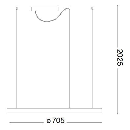 Ideal Lux - Candeeiro suspenso LED ORACLE SLIM LED/37W/230V 2700K diâmetro 70,5 cm preto