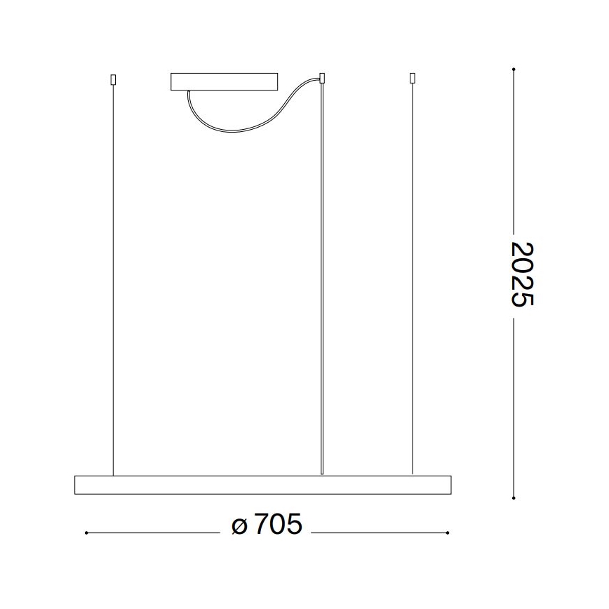 Ideal Lux - Candeeiro suspenso LED ORACLE SLIM LED/37W/230V 2700K diâmetro 70,5 cm preto