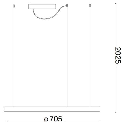 Ideal Lux - Candeeiro suspenso LED ORACLE SLIM LED/38W/230V 3000K diâmetro 70 cm branco