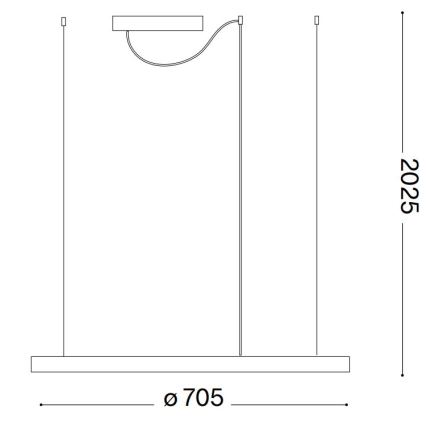 Ideal Lux - Candeeiro suspenso LED ORACLE SLIM LED/38W/230V 4000K diâmetro 70 cm branco