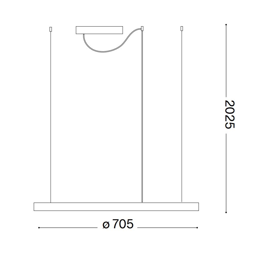 Ideal Lux - Candeeiro suspenso LED ORACLE SLIM LED/38W/230V 4000K diâmetro 70 cm branco