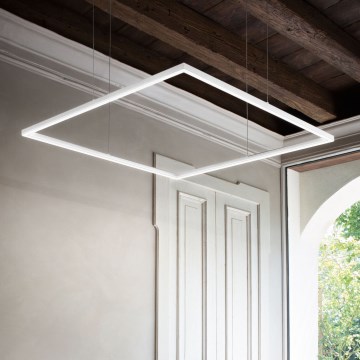 Ideal Lux - Candeeiro suspenso LED ORACLE SLIM LED/41W/230V 3000K 70x70 cm branco