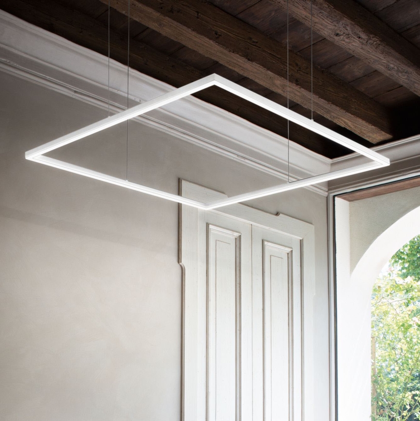 Ideal Lux - Candeeiro suspenso LED ORACLE SLIM LED/41W/230V 3000K 70x70 cm branco
