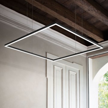 Ideal Lux - Candeeiro suspenso LED ORACLE SLIM LED/41W/230V 3000K 70x70 cm preto