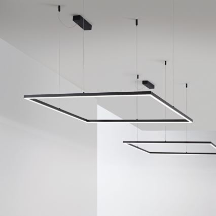 Ideal Lux - Candeeiro suspenso LED ORACLE SLIM LED/41W/230V 3000K 70x70 cm preto