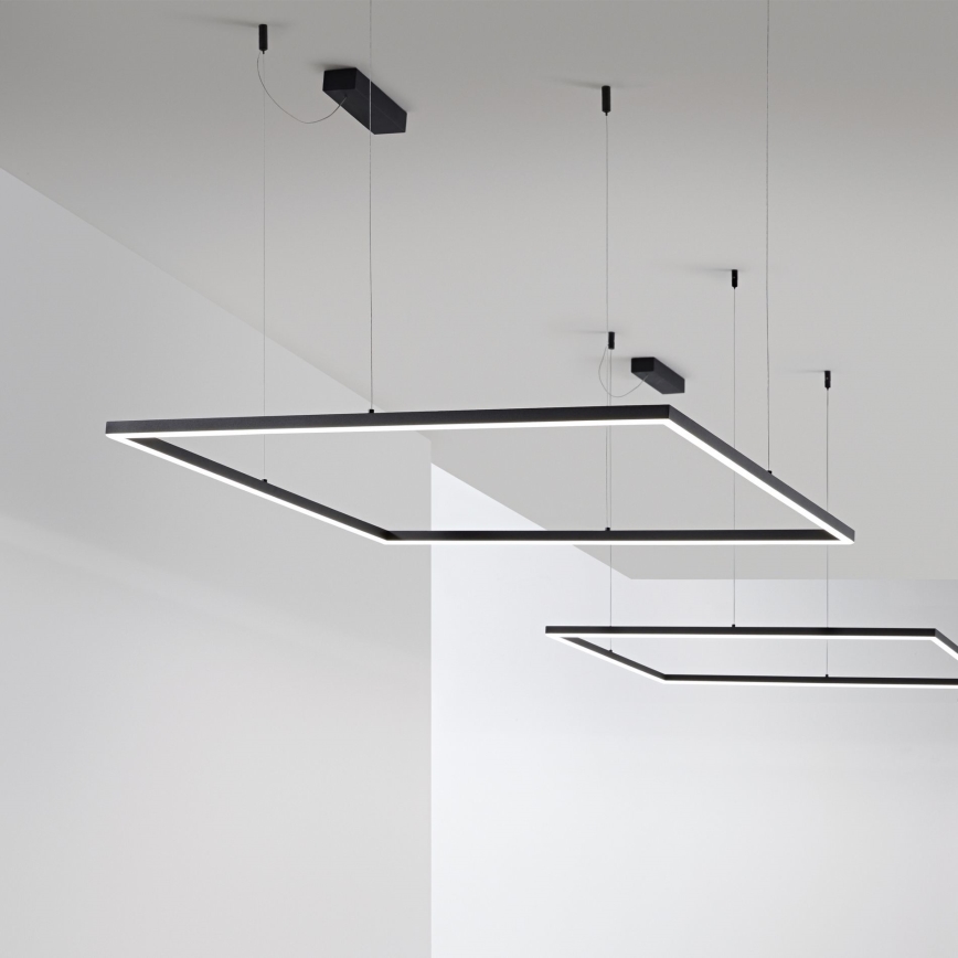 Ideal Lux - Candeeiro suspenso LED ORACLE SLIM LED/41W/230V 3000K 70x70 cm preto