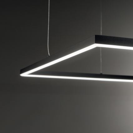 Ideal Lux - Candeeiro suspenso LED ORACLE SLIM LED/41W/230V 3000K 70x70 cm preto