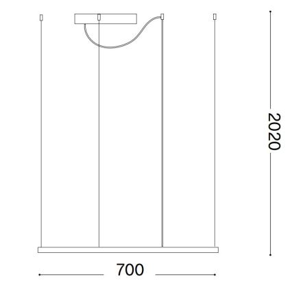 Ideal Lux - Candeeiro suspenso LED ORACLE SLIM LED/41W/230V 3000K 70x70 cm preto
