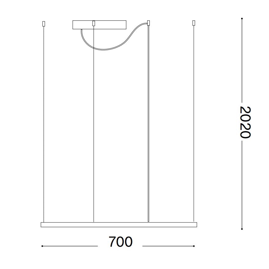 Ideal Lux - Candeeiro suspenso LED ORACLE SLIM LED/41W/230V 3000K 70x70 cm preto