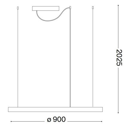 Ideal Lux - Candeeiro suspenso LED com regulação ORACLE SLIM LED/43W/230V 3000K diâmetro 90 cm branco