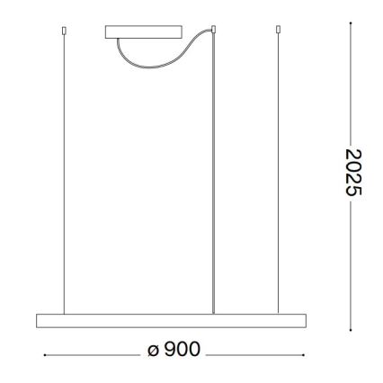 Ideal Lux - Candeeiro suspenso LED com regulação ORACLE SLIM LED/43W/230V 3000K diâmetro 90 cm preto