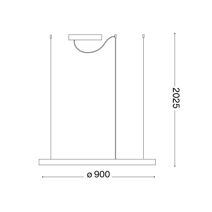 Ideal Lux - Candeeiro suspenso LED com regulação ORACLE SLIM LED/43W/230V 3000K diâmetro 90 cm preto