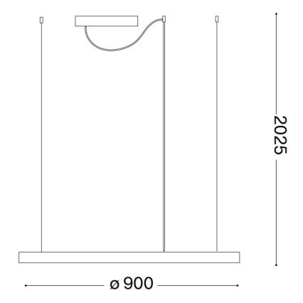 Ideal Lux - Candeeiro suspenso LED ORACLE SLIM LED/53W/230V 2700K diâmetro 90 cm preto