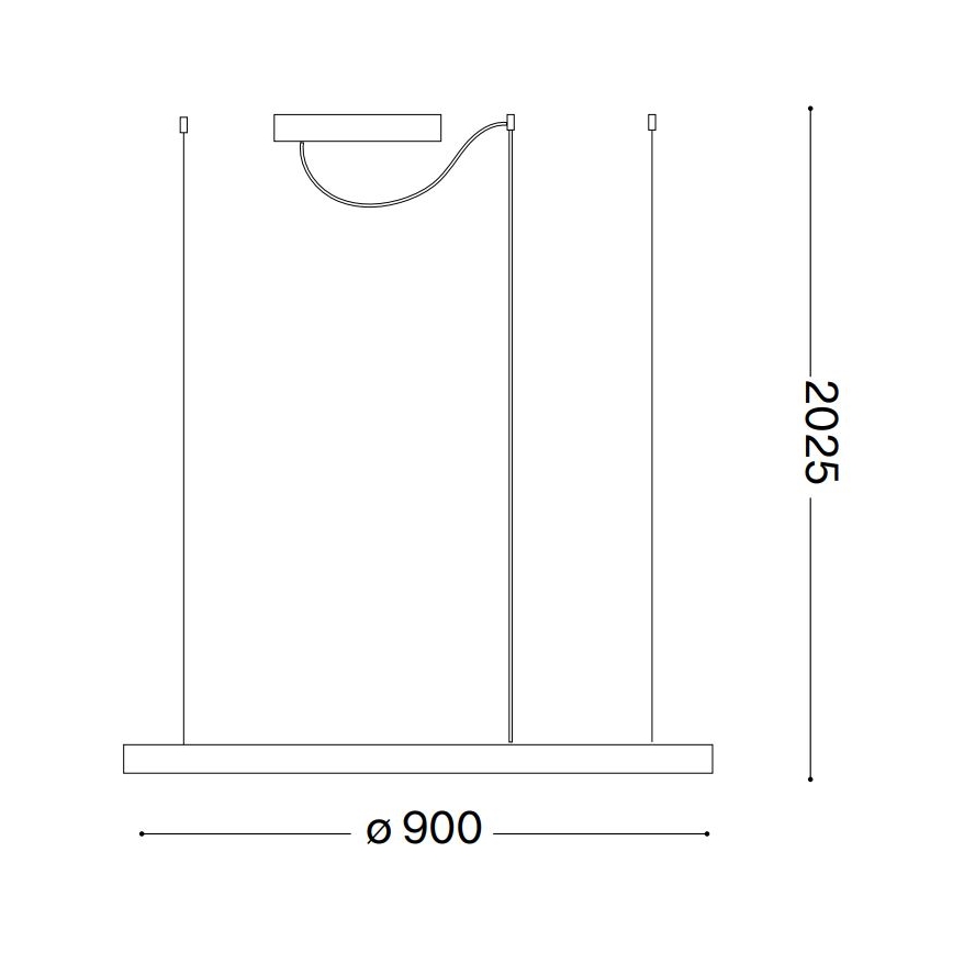 Ideal Lux - Candeeiro suspenso LED ORACLE SLIM LED/53W/230V 2700K diâmetro 90 cm preto