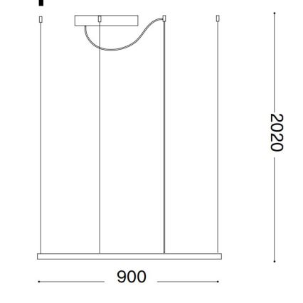 Ideal Lux - Candeeiro suspenso LED ORACLE SLIM LED/53W/230V 3000K 90x90 cm branco