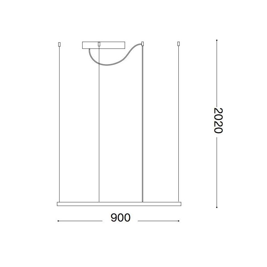Ideal Lux - Candeeiro suspenso LED ORACLE SLIM LED/53W/230V 3000K 90x90 cm preto