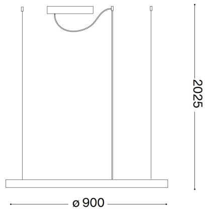 Ideal Lux - Candeeiro suspenso LED ORACLE SLIM LED/55W/230V 4000K diâmetro 90 cm branco