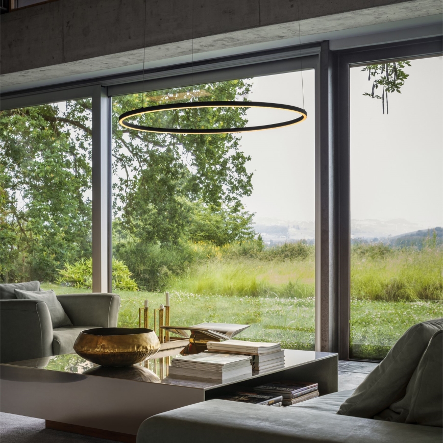 Ideal Lux - Candeeiro suspenso LED ORACLE SLIM LED/55W/230V 4000K diâmetro 90 cm preto