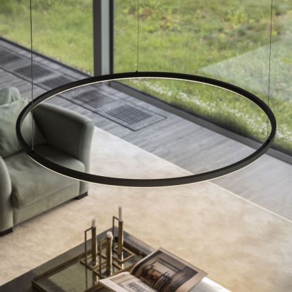 Ideal Lux - Candeeiro suspenso LED ORACLE SLIM LED/55W/230V 4000K diâmetro 90 cm preto