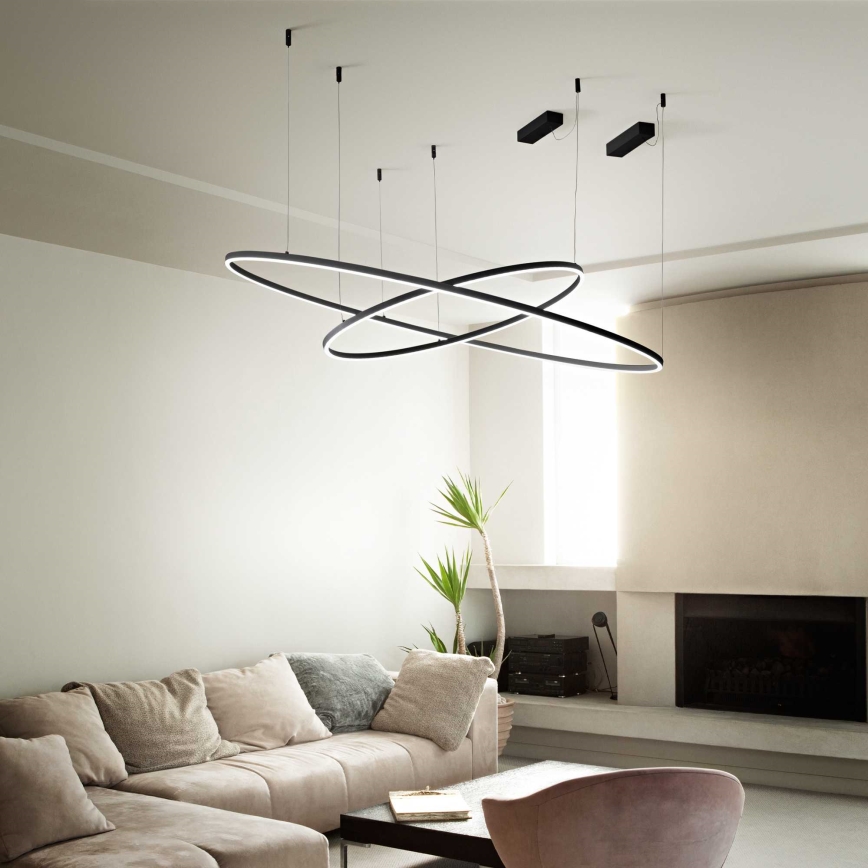 Ideal Lux - Candeeiro suspenso LED ORACLE SLIM LED/55W/230V 4000K diâmetro 90 cm preto