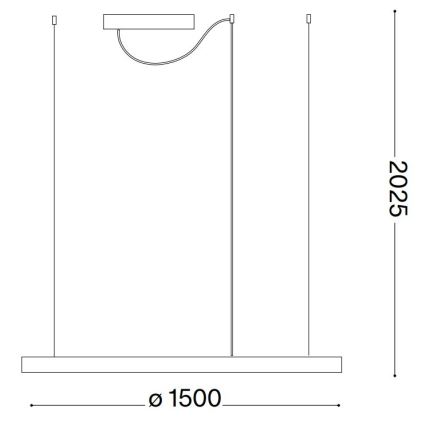 Ideal Lux - Candeeiro suspenso LED ORACLE SLIM LED/89W/230V 3000K diâmetro 150 cm branco