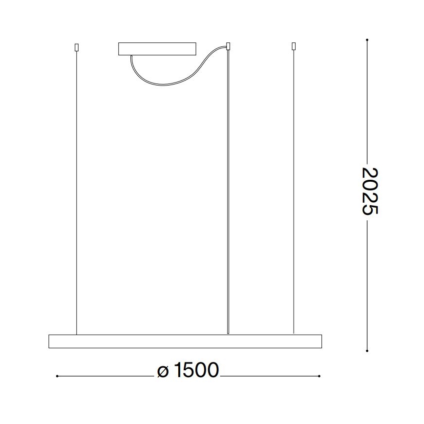 Ideal Lux - Candeeiro suspenso LED ORACLE SLIM LED/89W/230V 4000K diâmetro 150 cm branco