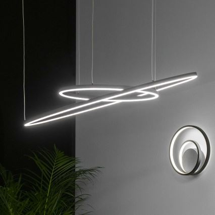 Ideal Lux - Candeeiro suspenso LED ORACLE SLIM LED/89W/230V 4000K diâmetro 150 cm preto