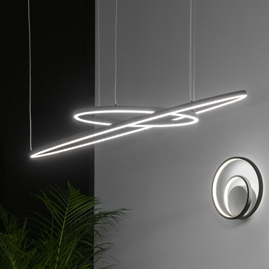 Ideal Lux - Candeeiro suspenso LED ORACLE SLIM LED/89W/230V 4000K diâmetro 150 cm preto