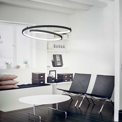 Ideal Lux - Candeeiro suspenso LED OZ LED/47W/230V diâmetro 60 cm CRI 90 preto