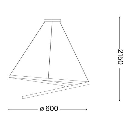 Ideal Lux - Candeeiro suspenso LED OZ LED/47W/230V diâmetro 60 cm CRI 90 preto