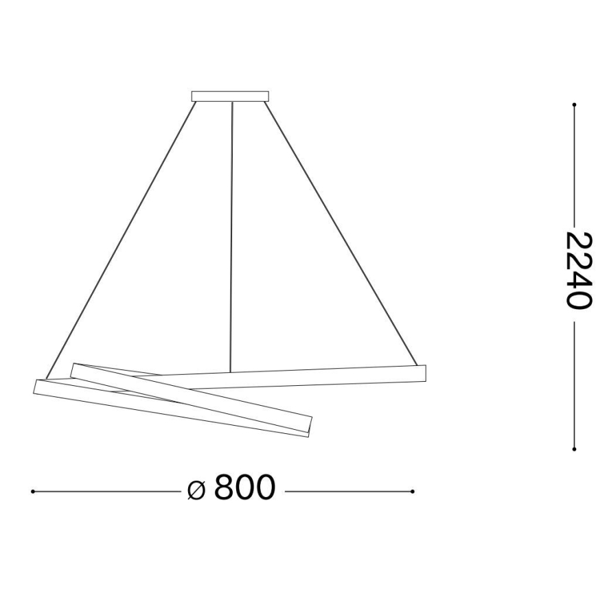 Ideal Lux - Candeeiro suspenso LED OZ LED/52W/230V diâmetro 80 cm CRI 90 dourado