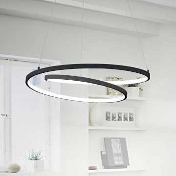 Ideal Lux - Candeeiro suspenso LED OZ LED/52W/230V diâmetro 80 cm CRI 90 preto