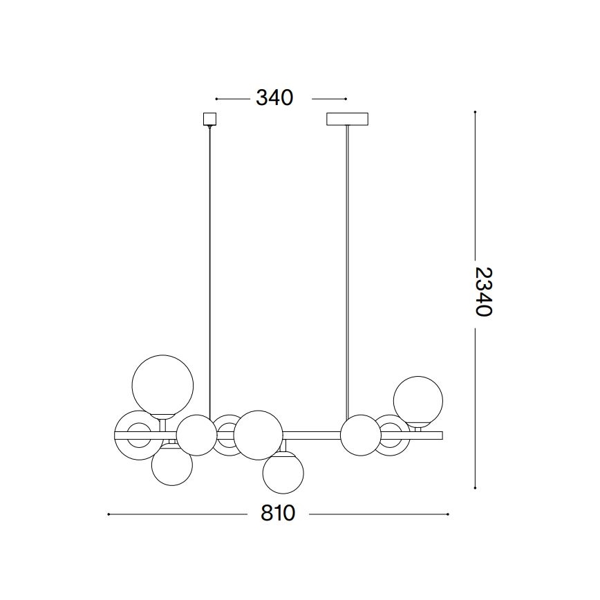 Ideal Lux - Candeeiro suspenso LED PERLAGE 10xG9/3W/230V 81 cm dourado/fumado