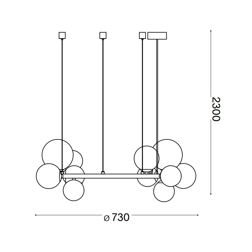Ideal Lux - Candeeiro suspenso LED PERLAGE 11xG9/3W/230V diâmetro 73 cm dourado/branco
