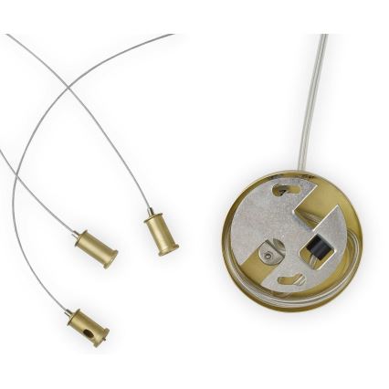 Ideal Lux - Candeeiro suspenso LED PERLAGE 11xG9/3W/230V diâmetro 73 cm dourado/fumado