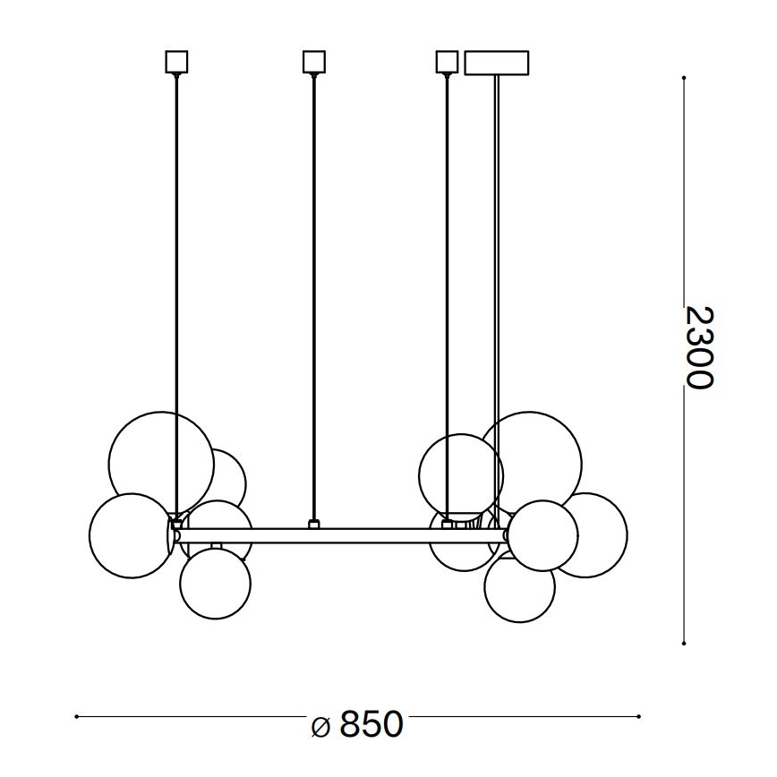 Ideal Lux - Candeeiro suspenso LED PERLAGE 14xG9/3W/230V diâmetro 85 cm dourado/branco
