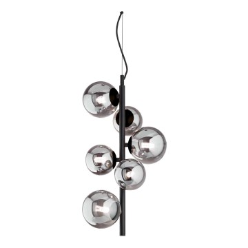 Ideal Lux - Candeeiro suspenso LED PERLAGE 6xG9/3W/230V diâmetro 26 cm preto/fumado