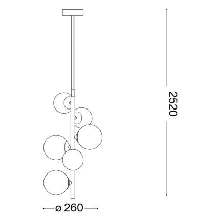 Ideal Lux - Candeeiro suspenso LED PERLAGE 6xG9/3W/230V diâmetro 26 cm preto/fumado