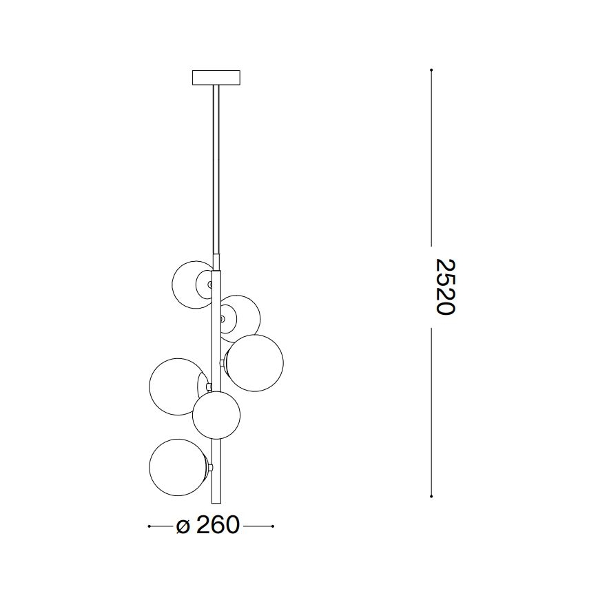 Ideal Lux - Candeeiro suspenso LED PERLAGE 6xG9/3W/230V diâmetro 26 cm preto/fumado
