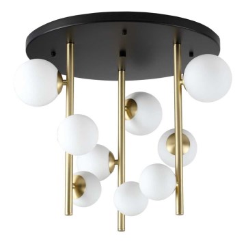 Ideal Lux - Candeeiro suspenso LED PERLAGE 9xG9/3W/230V diâmetro 55 cm dourado/branco