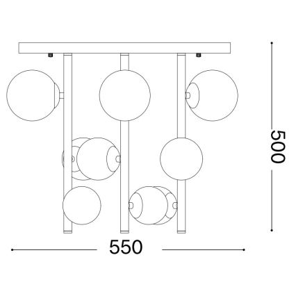 Ideal Lux - Candeeiro suspenso LED PERLAGE 9xG9/3W/230V diâmetro 55 cm dourado/branco