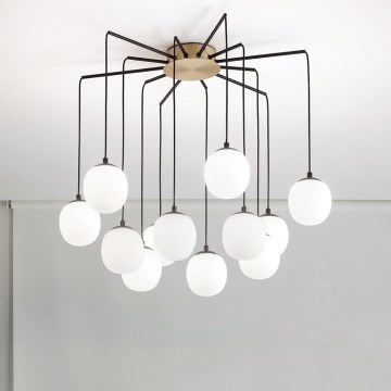 Ideal Lux - Candeeiro suspenso LED RHAPSODY 12xG9/3W/230V latão
