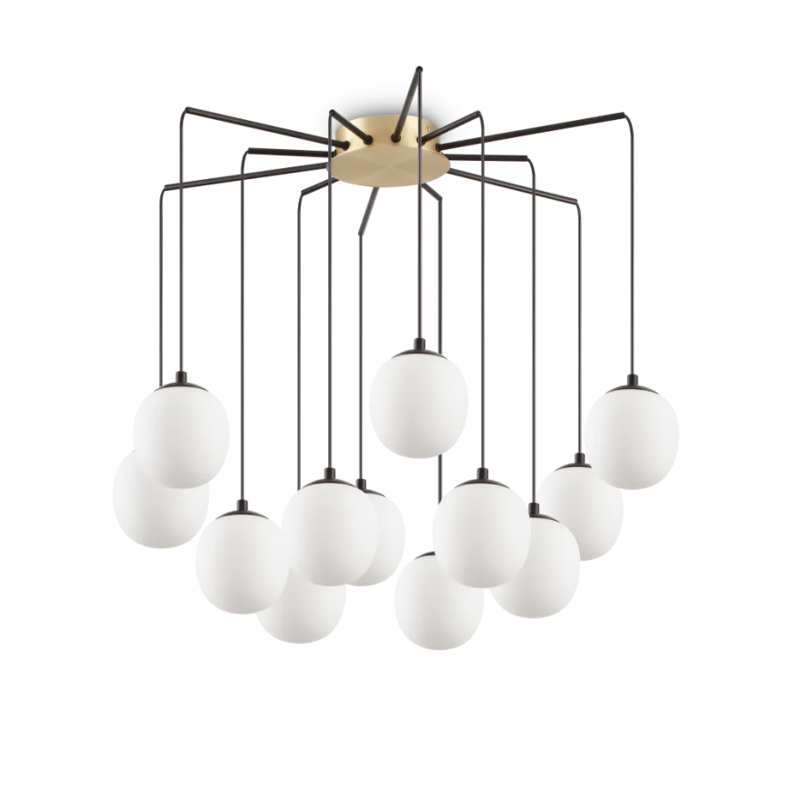 Ideal Lux - Candeeiro suspenso LED RHAPSODY 12xG9/3W/230V latão