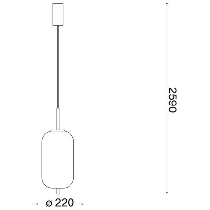 Ideal Lux - Candeeiro suspenso LED UMILE LED/20W/230V diâmetro 22 cm CRI 90 latão/branco